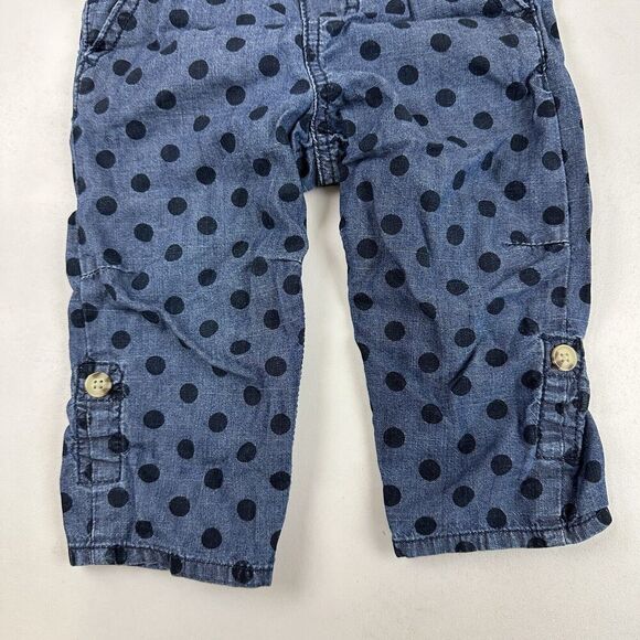 OshKosh B'Gosh Denim Blue Jean Overalls Polka Dot Size 18M 100% Cotton Vestbak - Picture 6 of 12